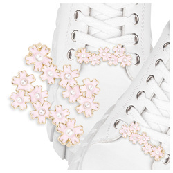 Metalowa zawieszka ozdoba na sznurówki do butów – Złote PARA Kwiaty