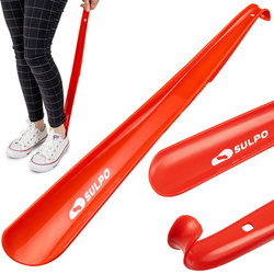 Plastikowa łyżka do obuwia długa czerwona z haczykiem 58 cm - A229_05