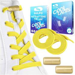 Gumowe sznurowadła do butów dziecięcych bez wiązania żółte - S017_K_08