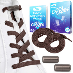 Gumowe sznurówki do butów bez wiązania z zapinką brązowe - S017_K_03