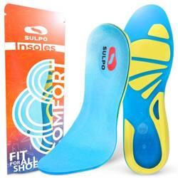 Żelowe wkładki do Biegania z amortyzacją Wzmocnienie pięty Niebieskie Docinane  - D031