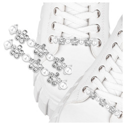 Modna ozdoba na sznurówki do butów – Srebrne PARA Cyrkonie