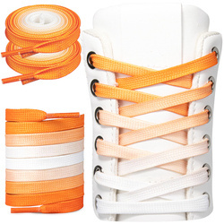 Sznurówki cieniowane dwukolorowe do butów wiązane SN_2110 Pomarańczowo-białe