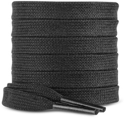 SULPO Sznurówki bawełniane, płaskie, do obuwia sportowego, kolor czarny