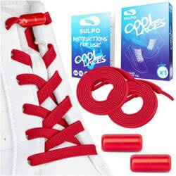 Sznurowadła do butów bez potrzeby wiązania czerwone - S017_K_05