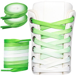 Sznurówki ombre dwukolorowe do butów wiązane SN_2110 Zielono-białe