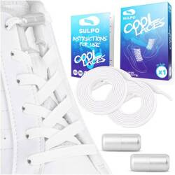 Sznurówki do butów bez wiązania z metalową zapinką białe - S017_K_02