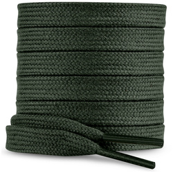 SULPO Sznurówki bawełniane, płaskie, do obuwia sportowego, kolor oliwkowy