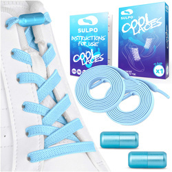 Sznurowadła do butów bez wiązania gumowe dla dzieci błękitne - S017_K_09