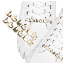 Metalowa zawieszka ozdoba na sznurówki do butów – Złote PARA Serca