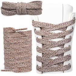 Bawełniane Sznurówki Do Butów Płaskie Wiązane SN_4524 Brązowy Melanż