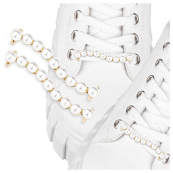 Metalowa zawieszka ozdoba na sznurówki do butów – Złote PARA Perły