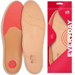 Wkładki do butów skórzane na płaskostopie wzdłużne oraz płaskostopie poprzeczne