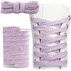 Bawełniane sznurówki do butów płaskie wiązane SN_4524 Fioletowy Melanż