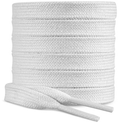 SULPO Sznurówki bawełniane, płaskie, do obuwia sportowego, kolor biały