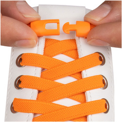Pomarańczowe elastyczne sznurówki bez wiązania z zapięciem S014_K_11