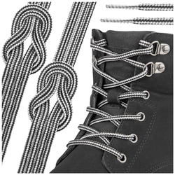 Sznurówki sznurowadła okrągłe do butów trekkingowych Szaro-czarny