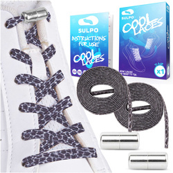 Sznurówki do butów bez wiązania z zapięciem w ciemne cętki - S017_K_32