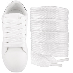 Szerokie grube sznurówki BIAŁE do butów Campus 15mm płaskie bardzo szerokie Sulpo
