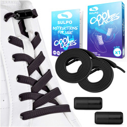 Elastyczne sznurowadła do butów bez wiązania dla dzieci i dorosłych czarne - S017_K_01