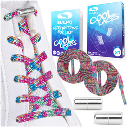 Kolorowe sznurówki do butów bez wiązania elastyczne gumowe - S017_K_44