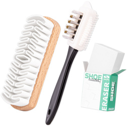 Zestaw szczotek do czyszczenia zamszu i nubuku + gumka