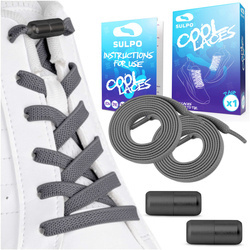 Elastyczne sznurówki bez wiązania do butów ciemno szare- S017_K_14