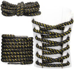 Sznurówki do butów bawełniane mocne okrągłe - Lina trwałe SN_4534 Czarno-żółte