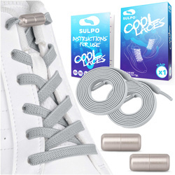 Gumowe sznurowadła dla dzieci bez wiązania zakręcane szare - S017_K_04