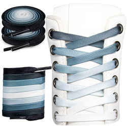 Sznurówki ombre dwukolorowe do butów wiązane SN_2110 Czarno-białe