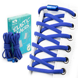 Sznurówki bez wiązania elastyczne z metalową spinką Granatowe S021_K