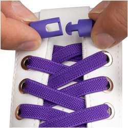Elastyczne sznurówki bez wiązania z kolorowym zapięciem Fioletowe  S014_K_12