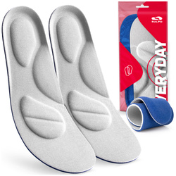 Wkładki do butów z pamięcią kształtu stopy szare