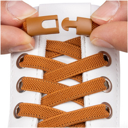 Płaskie sznurówki bez wiązania z zapięciem Brązowe do każdych butów S014_K_03