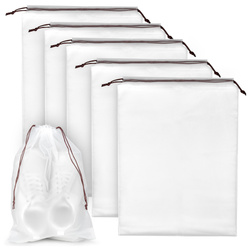 Worek na buty SULPO – półprzezroczysty, z ściągaczem, do przechowywania, 5 sztuk