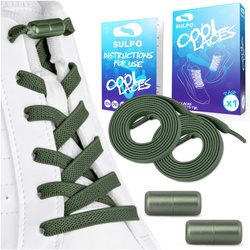 Elastyczne sznurówki do obuwia bez wiązania płaskie zielone - S017_K_06