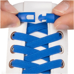 Granatowe sznurowadła bez zawiązywania gumowe z zapięciem S014_K_07