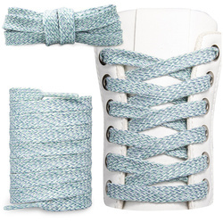 Bawełniane sznurówki do butów płaskie wiązane SN_4524 Seledynowy melanż