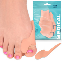 Silikonowy klin z osłoną na haluksy korygujący ułożenie dużego palca stopy 2w1 - M006_C_S