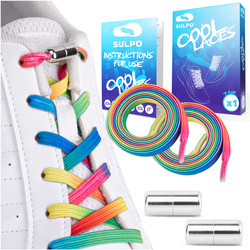 Sznurowadła bez wiązania do butów wytrzymałe sportowe tęczowe - S017_K_18