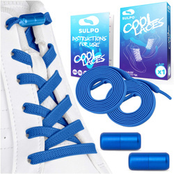 Gumowe sznurówki do butów bez wiązania niebieskie - S017_K_07