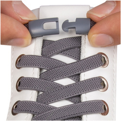 Sznurowadła bez wiązania z zapięciem Ciemnoszare - Idealne do każdych butów - S014_K_14