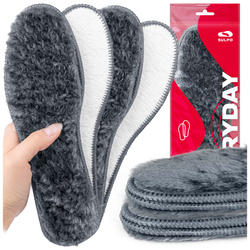 SULPO Wkładki do butów 2 pary zimowe ciepłe wkładki z futerkiem obszywane termoizolacyjne Rozmiary 35-46