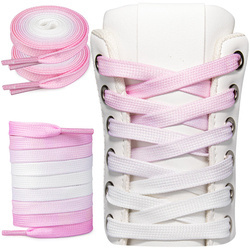 Sznurówki ombre dwukolorowe do butów wiązane SN_2110 Różowo-białe