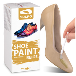 Beżowa farba do skóry SULPO 75 ml – Do obuwia, galanterii i mebli
