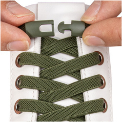 Płaskie sznurowadła bez wiązania z wygodnym zapięciem Zielone S014_K_06