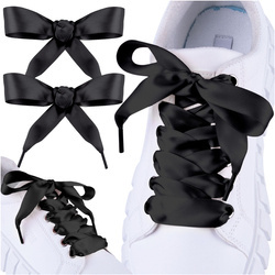 Sznurówki do butów czarne wstążki SULPO