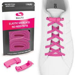 Sznurowadła z zapięciem na magnes bez wiązania różowe - S024_K_14