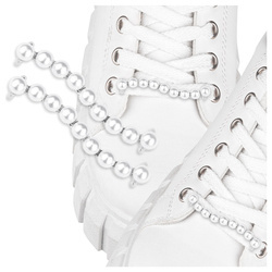 Modna ozdoba na sznurówki do butów – Srebrne PARA Perły