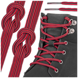 Sznurówki sznurowadła okrągłe do butów trekkingowych Czerwono-czarny